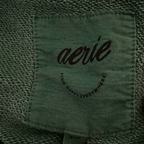 Aerie Women’s Down To Earth Quarter Zip in Green, Size small oversized - Picture 16 of 16